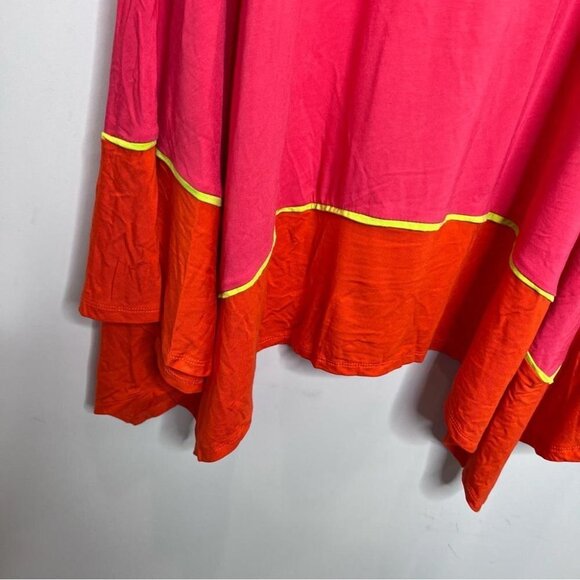 Torrid Womens Plus Size 3X Shark Bite Trapeze Jersey Sundress Pink Orange NEW - Picture 6 of 14